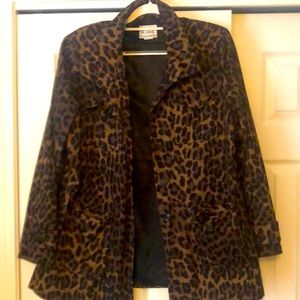 Belted leopard print jacket